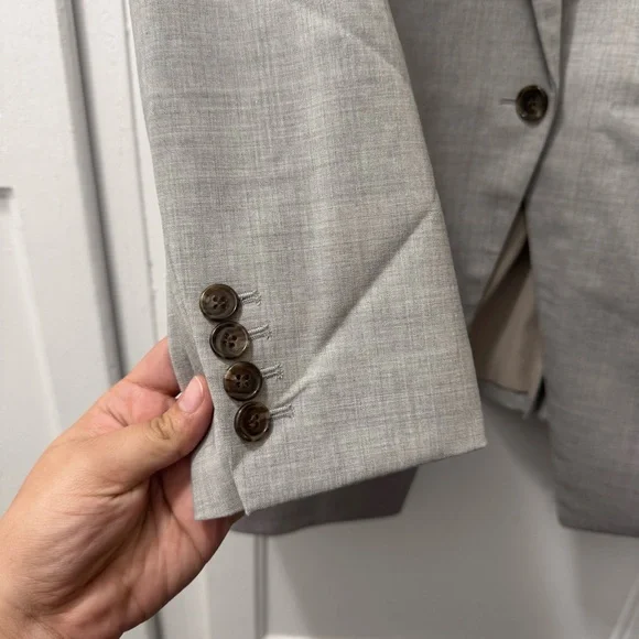 Theory Ettiennette B Light Gray Melange Suit Jacket - Picture 5 of 9